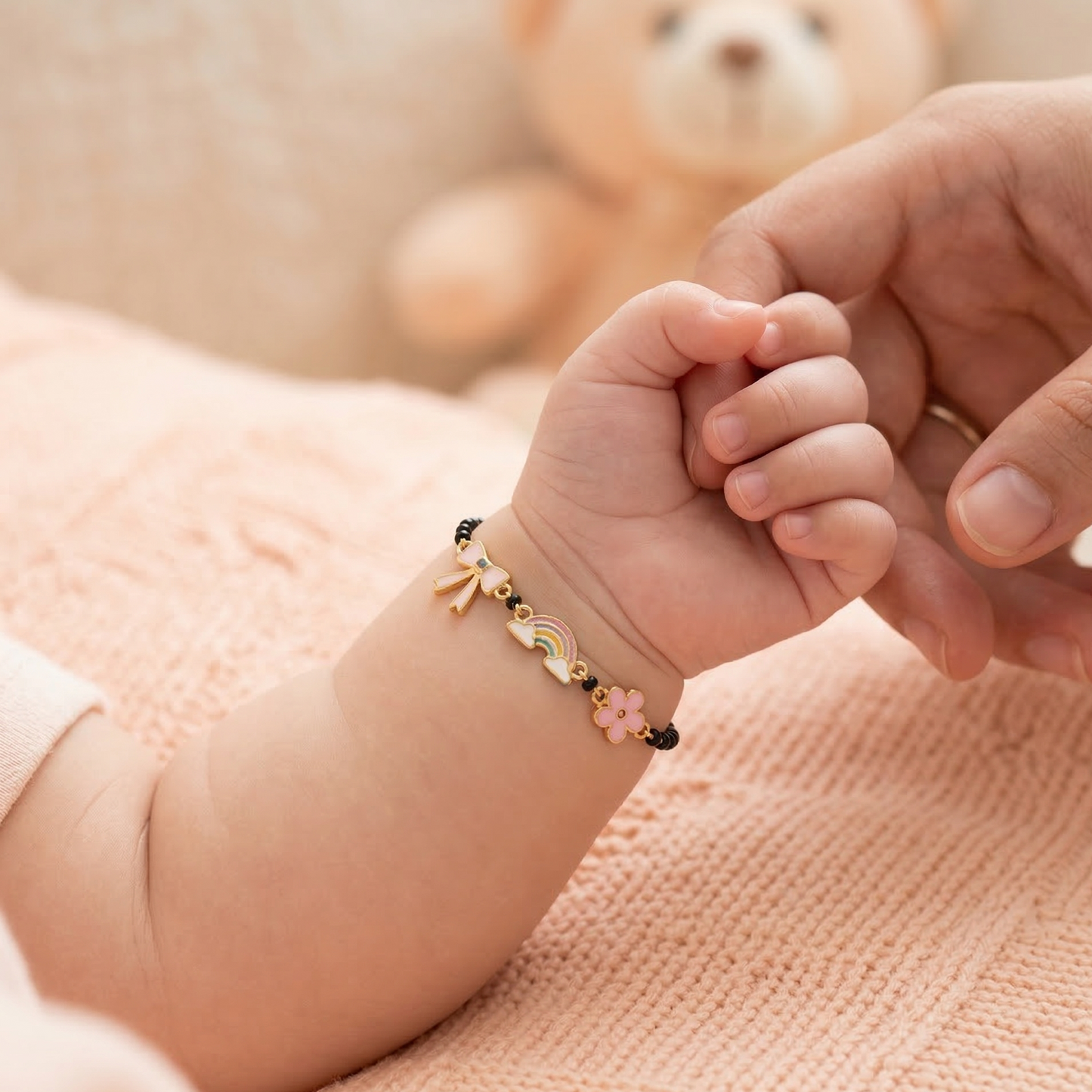 Rainbow Flower Bow Silver Nazariya